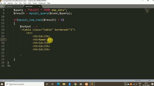 Export Excel From Database in Php смотреть онлайн