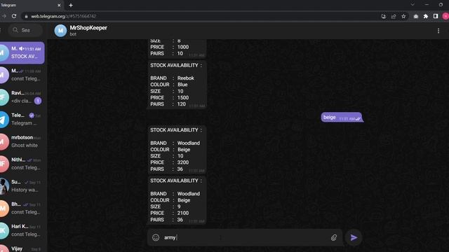 Telegram Bot for tracking stock availability using Javascript. смотреть онлайн