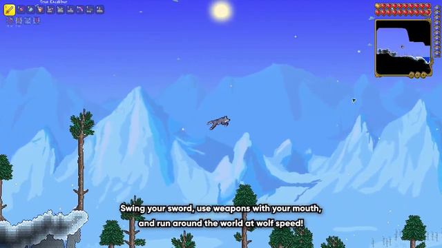 HOW TO TRANSFORM INTO A WOLF in Terraria 1.4.4! смотреть онлайн
