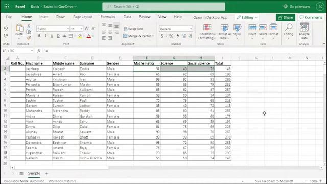 Microsoft Online Excel - Sort, Conditional formatting, Insert Column, Delete Column смотреть онлайн