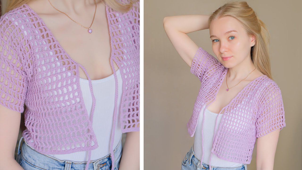 КОФТА-СЕТКА крючком I Подробный туториал смотреть онлайн
