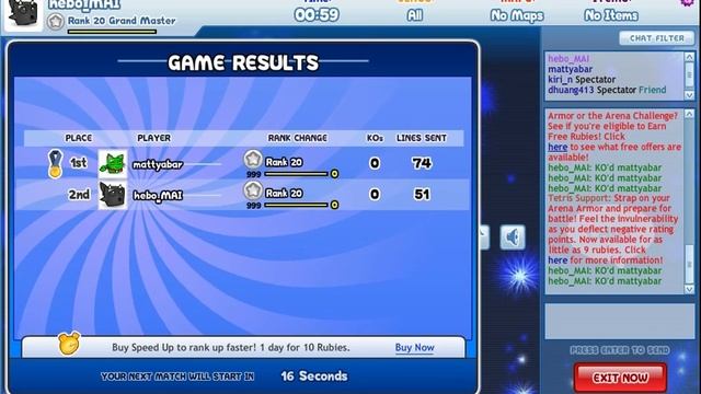 Tetris Tournament Online 3 mattyabar vs hebo_MAI 2 смотреть онлайн