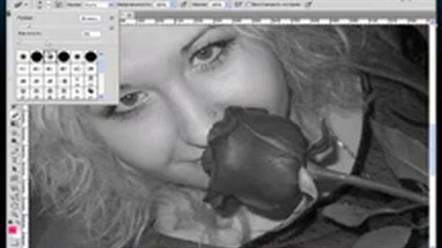Урок фотошопа 2, цветное на чёрно белом. смотреть онлайн