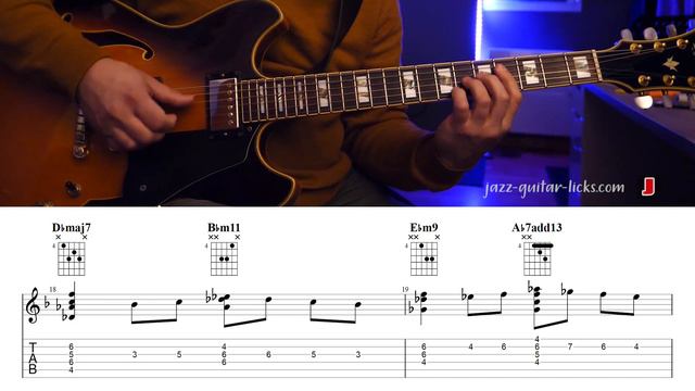 Jazz Guitar Chord Study - In A Sentimental Mood ( Duke Ellington) - Lesson With Tabs And Diagrams