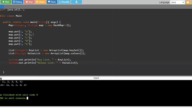 Java Program to Convert Map HashMap to List смотреть онлайн