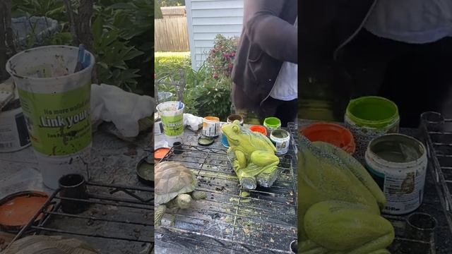 Applying color! Part 1 of 3 color application to turtles and frog statue смотреть онлайн