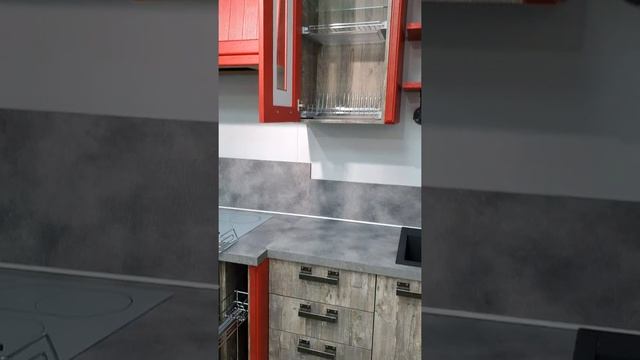 Кухня лофт красный + дуб аррива смотреть онлайн