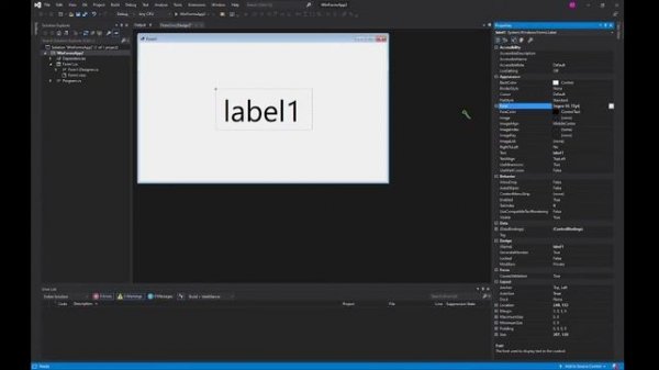How to change label size in visual studio windows forms