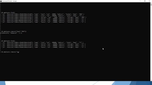 34 MongoDB Remove method смотреть онлайн