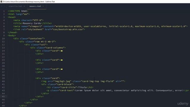 Curso BOOTSTRAP desde 0 030 Masonry Cards смотреть онлайн