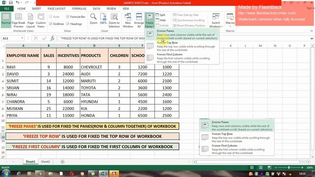 FREEZE-UNFREEZE, WRAP TEXT AND CELL WIDTH ADJUSTMENT IN EXCEL смотреть онлайн