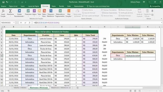 Funções MÁXIMO, MÍNIMO, MÁXIMOSES e MÍNIMOSES | Excel #32 смотреть онлайн