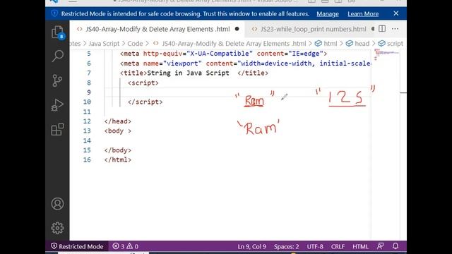 Array Modify And Delete in Java Script | HTML | GIT Education смотреть онлайн