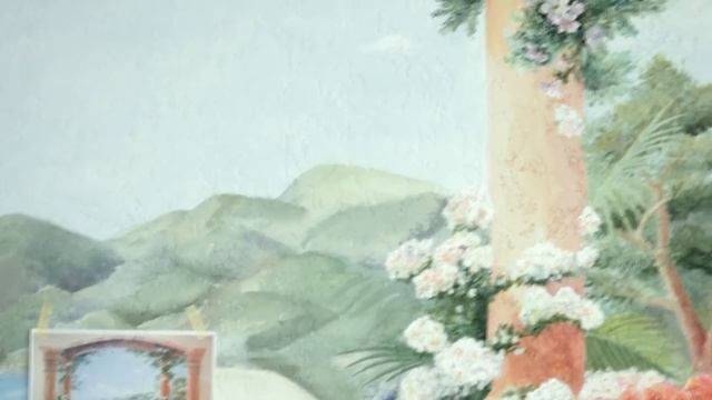 Роспись на стене кухни. Пейзаж Средиземноморья. The Painting On The Kitchen Wall. Kitchen Mural.