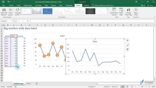 สอน Excel: การใส่ data label ใน bubble marker ของกราฟเส้น смотреть онлайн