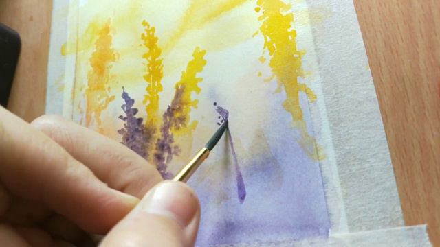 Day 1- Easy Lavender Field Watercolour Painting смотреть онлайн