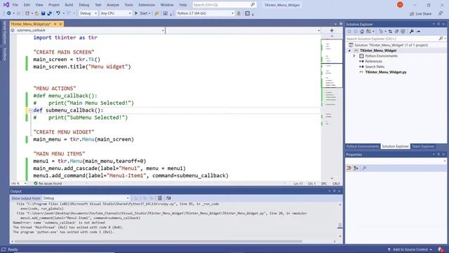 Creating Menu Widgets using Python TKinter! смотреть онлайн