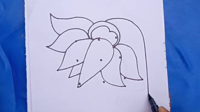 How to draw lotus flower from 9 points | Easy lotus flower drawing with dots | dots drawing смотреть онлайн