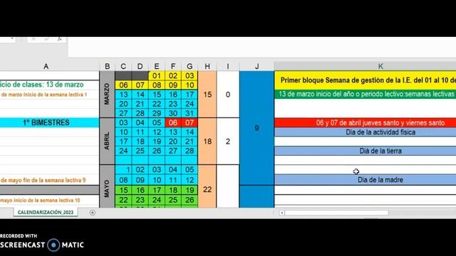 CALENDARIZACIÓN 2023:INICIAL-PRIMARIA Y SECUNDARIA смотреть онлайн