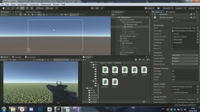 Как сделать стрельбу в Unity3d! [RAYCAST + AMMO + ANIMATIONS] смотреть онлайн