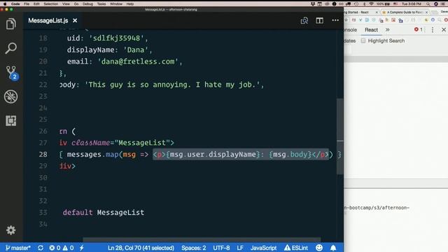 Day 6 - Afternoon, part 11: MessageList, Message, Array.map(), and key props - XTBC 2018 Session 3 смотреть онлайн