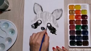 Как нарисовать ЕНОТА акварелью. Мастер класс для детей. How to draw a raccoon. Watercolor
