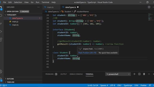 TypeScript Tutorial - User Defined Datatypes in TypeScript смотреть онлайн