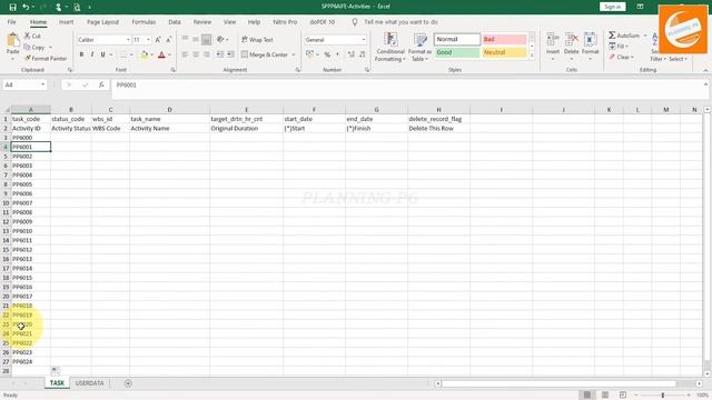 How to create activities in excel and import to primavera p6 | Add export activities p6 | Planningp смотреть онлайн