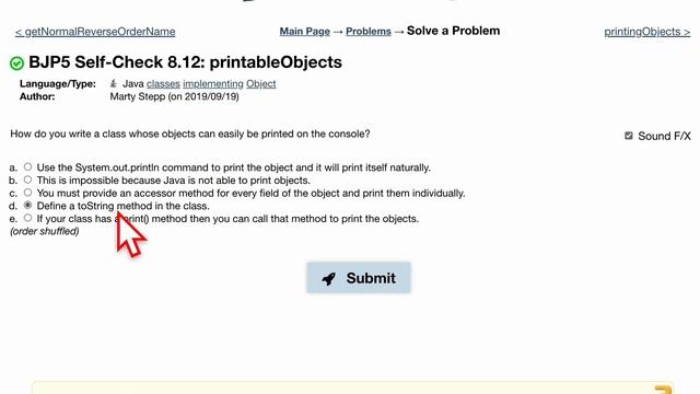 Java Practice It | Self-Check 8.12: printableObjects | classes, implementing, object смотреть онлайн