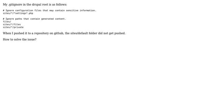 Drupal: sites/drupal folder not pushed to git repository смотреть онлайн