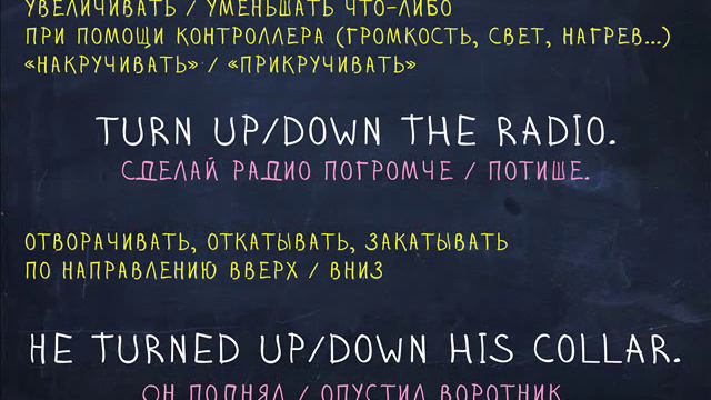 Фразовые глаголы Turn down, Turn up, Turn back, Turn over. "Простой Английский" смотреть онлайн