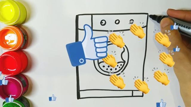 How to draw a washing machine #14. Drawing and coloring for children / Раскраска стиральная машина смотреть онлайн