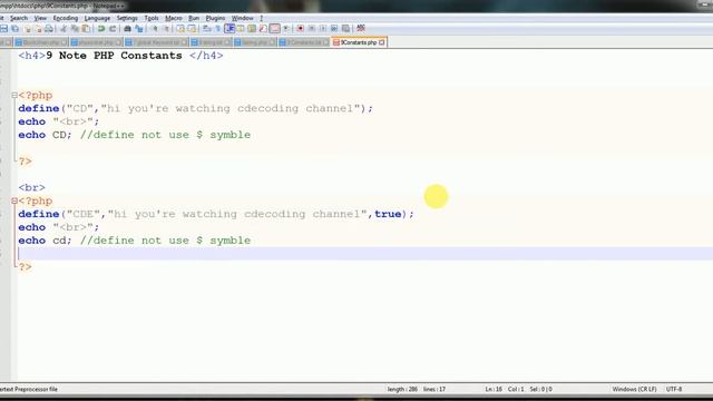 9 Note PHP Constants смотреть онлайн
