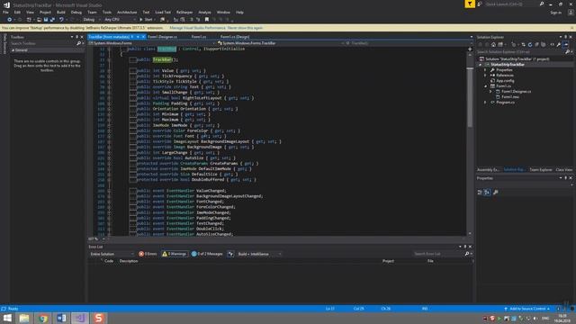 StatusStrip, TrackBar смотреть онлайн