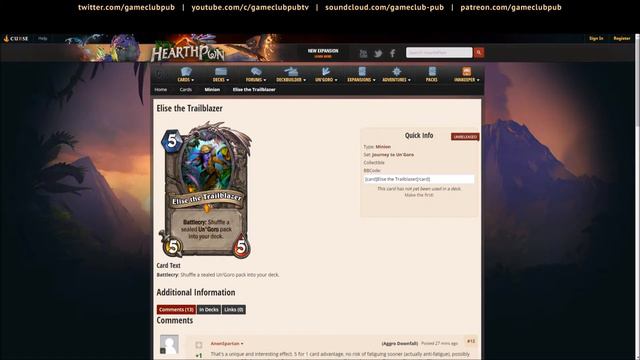 МЕТА [Обзор карт «Hearthstone: Экспедиция в Ун'Горо», ч.2] смотреть онлайн