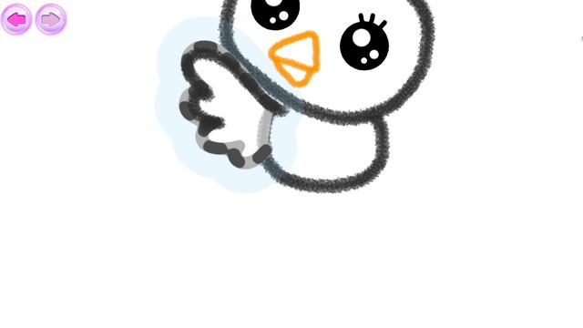Учимся рисовать птичку ? Рисовалка для малышей. Learning to draw a bird. смотреть онлайн