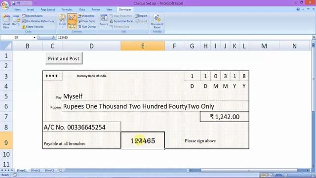 | How to create Printable Cheque set up in Excel | by Let's Learn Excel смотреть онлайн
