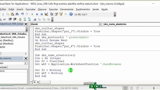 CURSO EXCEL VBA PLANILHA EXERCICIO DE PROGRAMAÇÃO 298 Celulas Range Eventos Planilha Verifica Statu смотреть онлайн