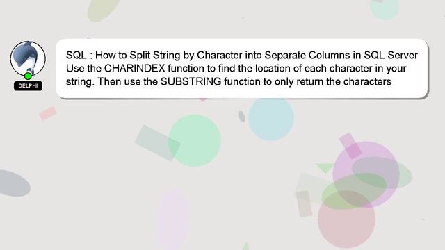 SQL : How to Split String by Character into Separate Columns in SQL Server смотреть онлайн