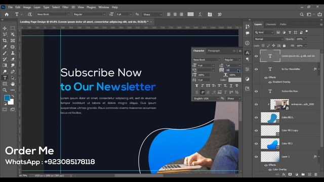 How to Create a Professional Website Landing Page Design in Photoshop CC 2022 смотреть онлайн