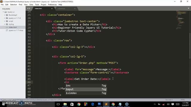 How to create a Date Picker Using jquery UI смотреть онлайн