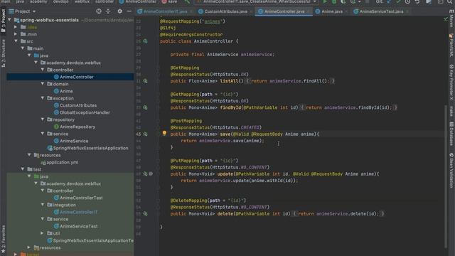 Spring WebFlux Essentials BR 22 - Webflux integration tests with WebTestClient pt 03 смотреть онлайн
