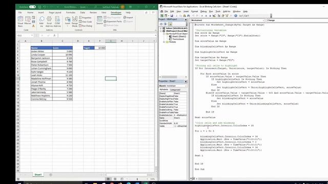 Excel Blinking Cells VBA Code смотреть онлайн