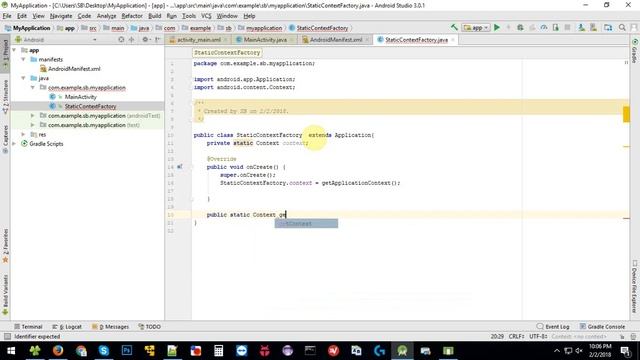 Android Tutorial on How to get Context in Static Way смотреть онлайн