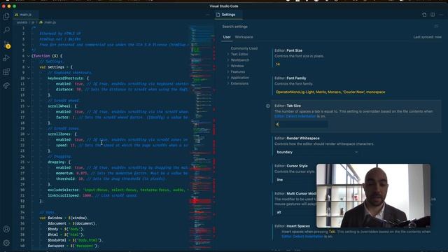VS Code Setting: editor.tabSize смотреть онлайн