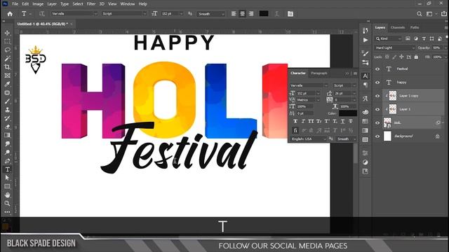 Holi Festival Poster Design in | Photoshop 2021 Tutorial | смотреть онлайн