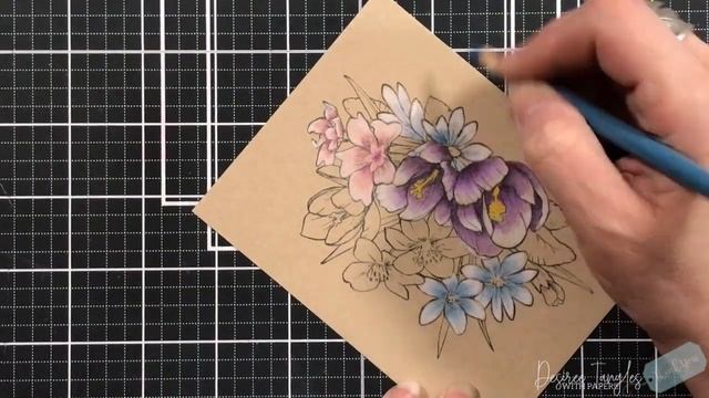 Paper Rose Studio | Floral Colors with Colored Pencil | Spring Bloom | Card Making Tutorial смотреть онлайн