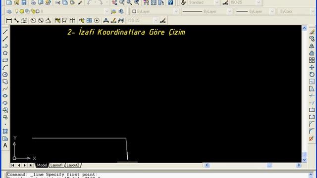 Autocad dersleri -İzafi Koordinatlar смотреть онлайн
