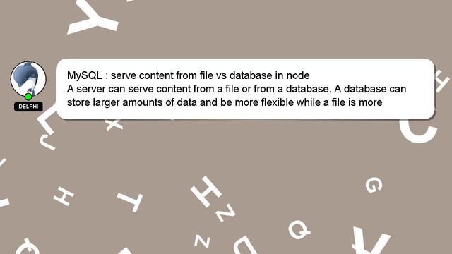 MySQL : serve content from file vs database in node смотреть онлайн