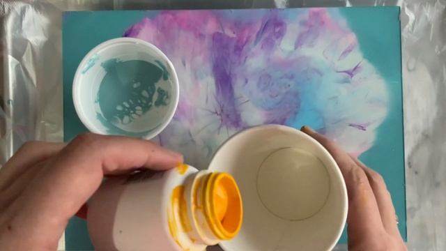 Штемпельные Краски Эксперимент в Акриловой Заливке #fluidart Flower Dip
